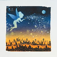 街に幸せを運ぶ魔法の妖精 内田加奈子オリジナルパステルアート作品