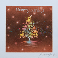 Christmas-tree (brown) 内田加奈子オリジナルパステルアート作品