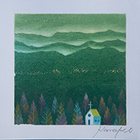 悠久の森(グリーン) パステル和アート