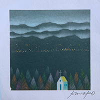 悠久の森(ネイビー) パステル和アート