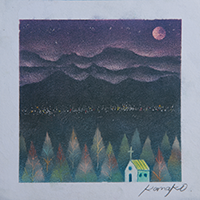 悠久の森(パープル) パステル和アート