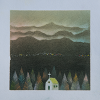 悠久の森(セピア) パステル和アート