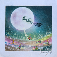 Full Moon Christmas 内田加奈子オリジナルパステルアート作品