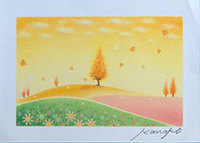 銀杏の丘 内田加奈子オリジナルパステルアート作品