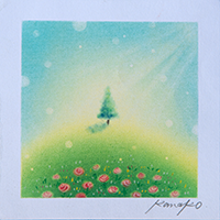 薔薇が咲く丘 内田加奈子オリジナルパステルアート作品