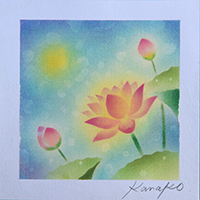 蓮 内田加奈子オリジナルパステルアート作品