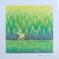 湖畔のペガサス 内田加奈子オリジナルパステルアート作品