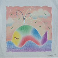 虹色くじら パステル和アート
