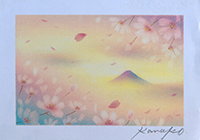 零れ桜 内田加奈子オリジナルパステルアート作品