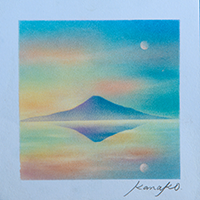 Water reflection(Early evening) 内田加奈子オリジナルパステルアート作品
