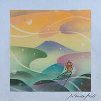 風の歌旅(オレンジ) パステル和アート